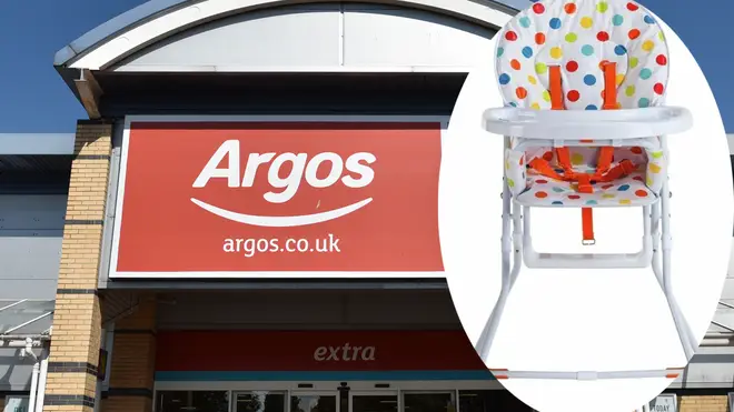 Argos have recalled the high chairs over safety concerns