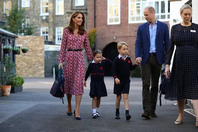 Prince William and Kate took Charlotte and George to school last Thursday