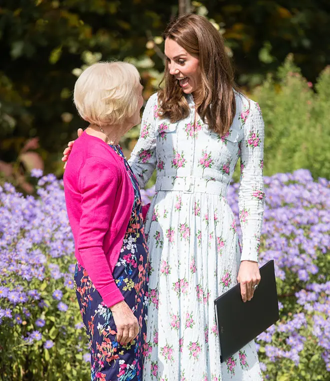 Mary Berry joined the Duchess of Cambridge, as she opened her Back To Nature garden in Surrey