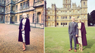 Holly looks amazing at Downton Abbey today