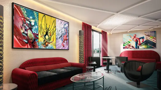 The rooms will feature over 300 pieces of Marvel artwork