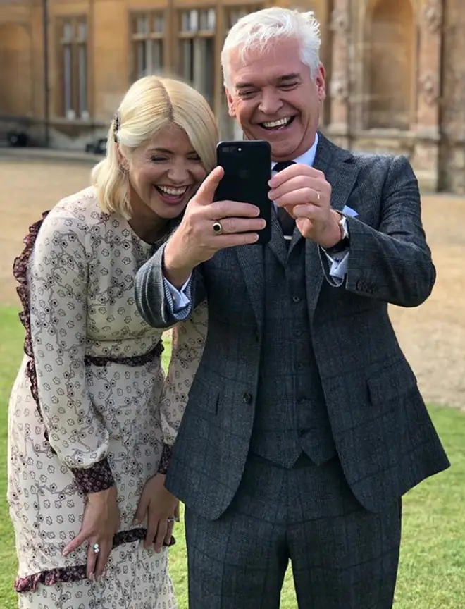 Holly Willoughby and Phillip Schofield dressed up last week for a Downtown Abbey speical