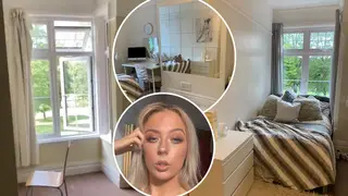 The glam bedroom doesn't even look like the same place