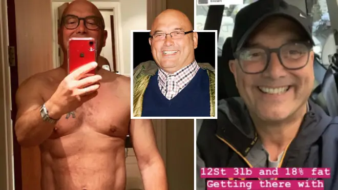 Gregg Wallace shows off his slimmed-down torso on Instagram.