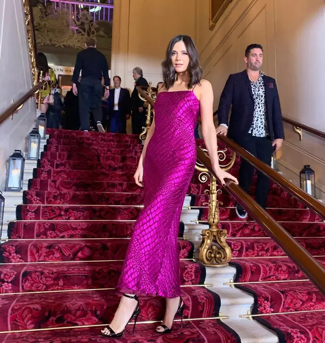 Lilah wore this stunning magenta gown for the Gareth Pugh x Virgin bash