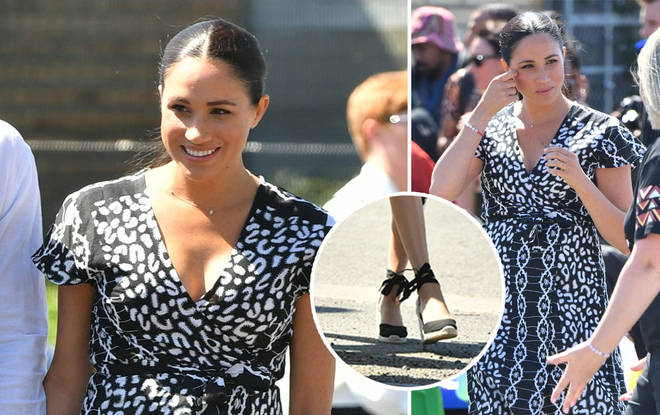 Meghan wore her much loved wedges which are currently available