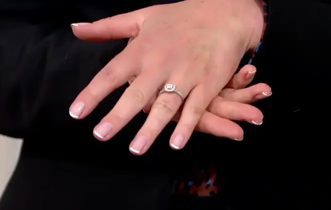The soap expert showed off her gorgeous engagement ring on the show