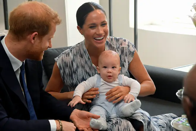 Baby Archie looked the spitting image of Prince Harry during their outing