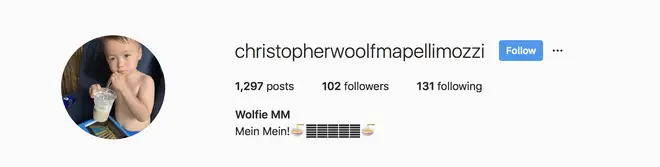 Edo's son, Wolfie has an Instagram account, run by his parents