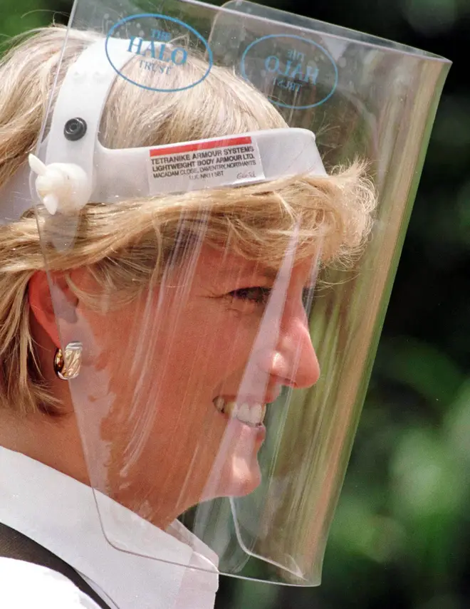 Diana pictured in 1997 when she visited the exact same site