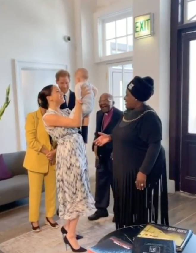 The Duchess of Sussex had a little dance with baby Archie during the outing