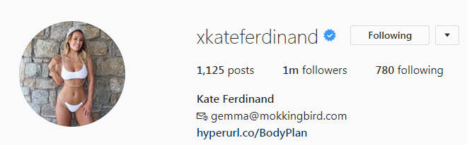 Kate has changed her name on Instagram