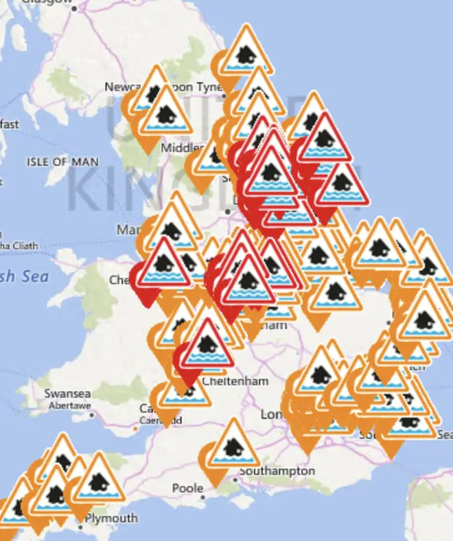 England has over 150 warnings and alerts in place right now