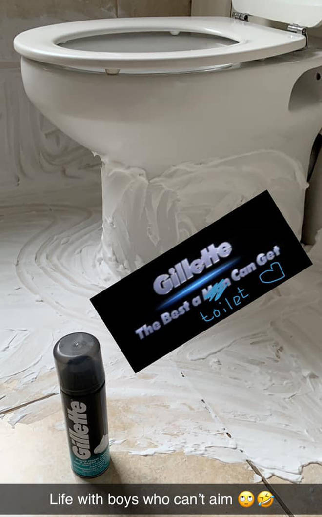 A woman used Gillette to clean her bathroom