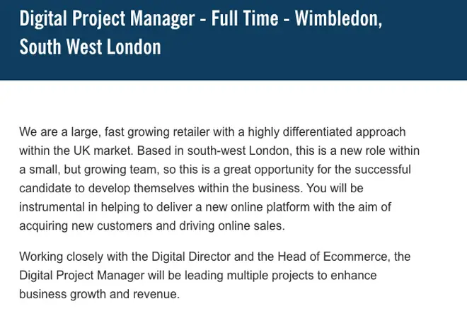 Lidl are advertising for a Digital Project Manager