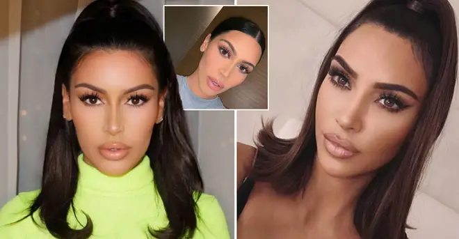 This beauty blogger (left) has been mistaken for Kim Kardashian (right)