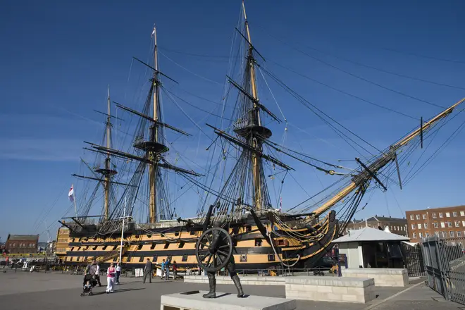 HMS Victory its the oldest commissioned ship in the Royal Navy