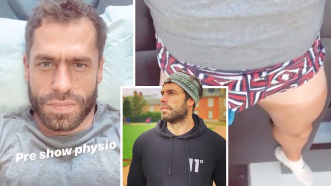 Kelvin Fletcher delights fans with a cheeky snap of his pants.
