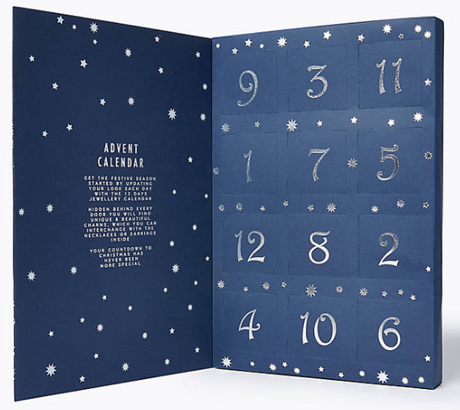 The calendar has a shiny surprise behind the 12 doors
