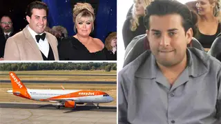 The TOWIE star tried to open a fire door after being refused entry to the plane