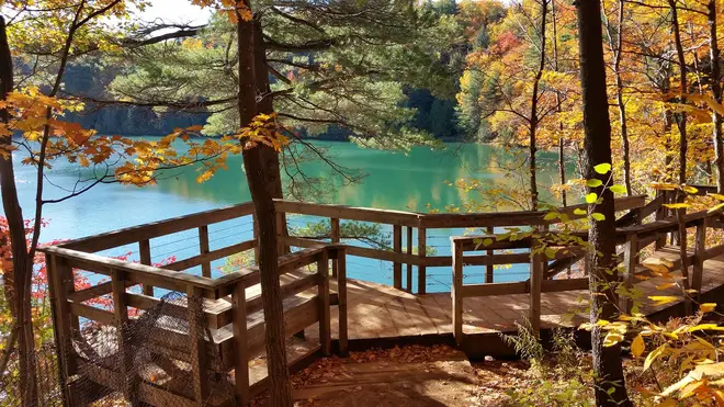 Pink Lake and Gatineau Park is a beautiful location for a hike