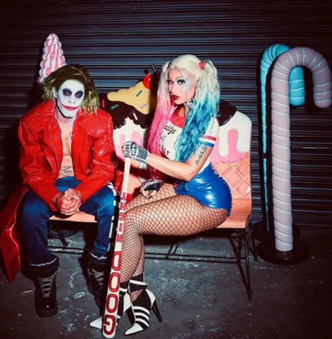 Nicki Minaj dressed as Suicide Squad's Harley Quinn