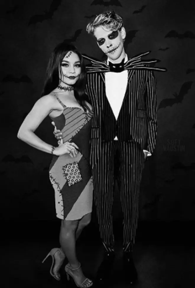 The Queen of Halloween Vanessa Hudgens and her partner Austin Butler dressed as Jack and Sally