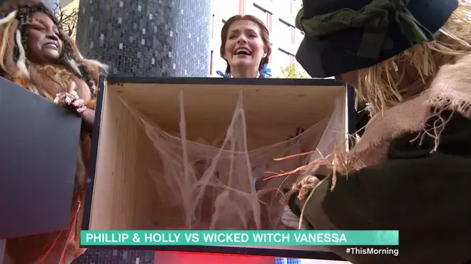 Holly had to put her hands in a mysterious box