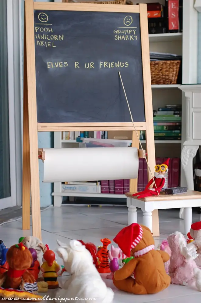 Even Elf likes to keep his school friends in check (even in the holidays).