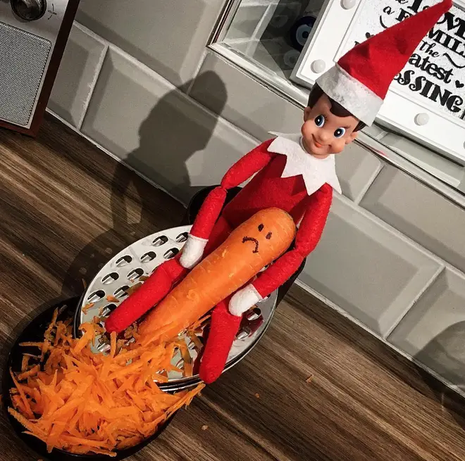 This naughty Elf is causing carrot carnage.