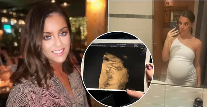 The mum was in hysterics when she saw her unborn baby's rude gesture