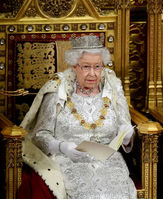 The Queen's state robes are believed to have fur on them