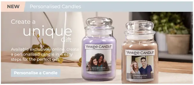 Yankee Candle offer a personalising service for certain candles