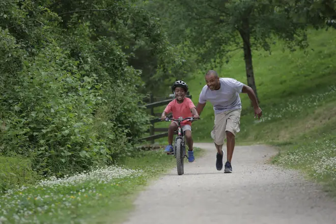 Teaching a child how to ride a bike can be stressful for parents and kids
