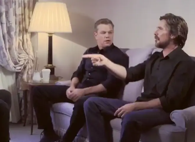 Christian was joined by Matt Damon for an interview about their new film