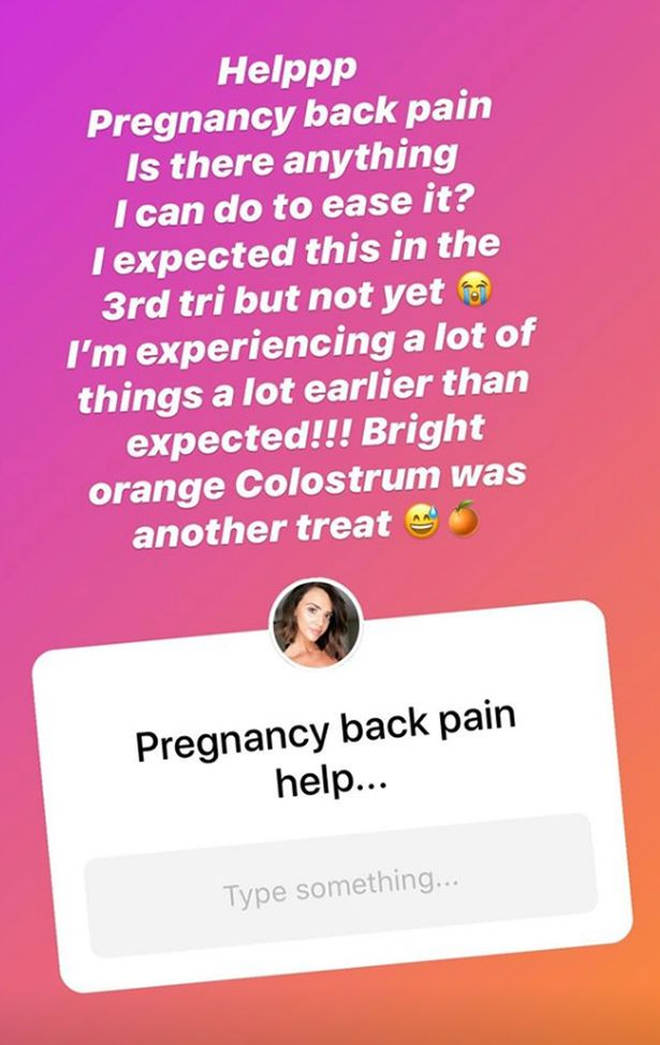 Lucy Meck has asked her followers for help with her pregnancy symptoms