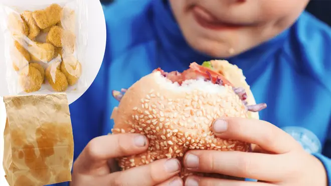 Parents pack leftover fast food for school lunches