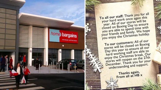 Home Bargains will stay closed on 26 December