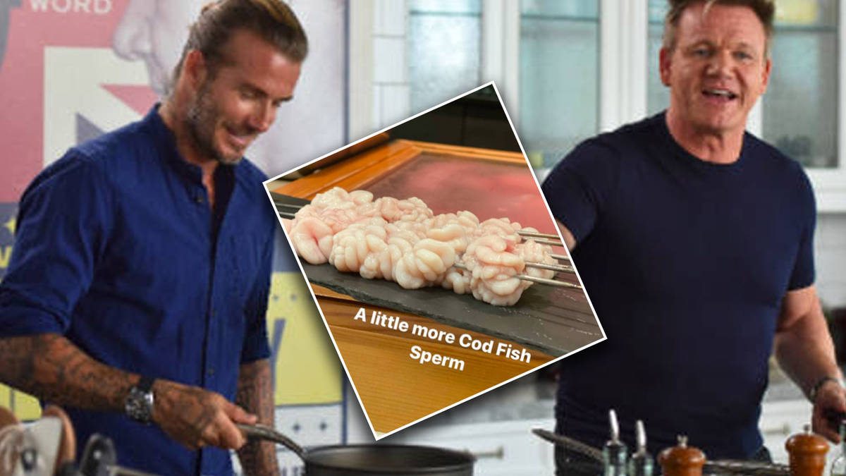 David Beckham tucks in to stomach churning fish delicacy on outing with Gordon Ramsay - Heart
