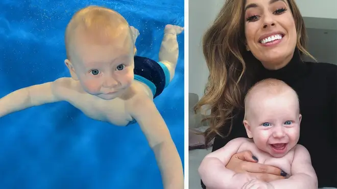 Stacey Solomon shared these incredible photos of baby Rex enjoying a swim