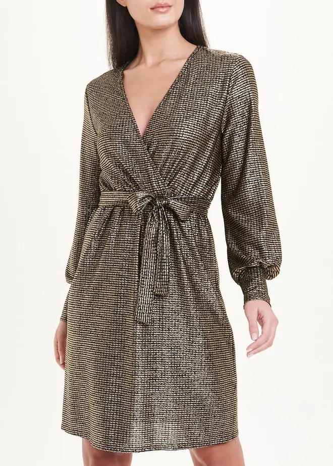 Matalan Metallic Wrap Dress