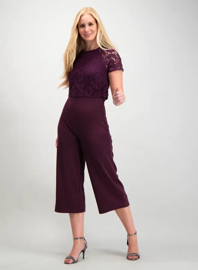 Sainsbury's Purple Double Layer Lace Jumpsuit