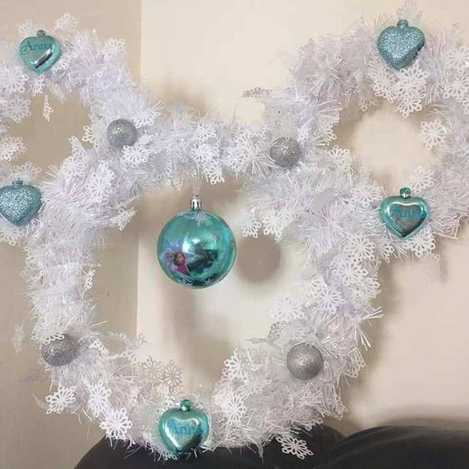 The Frozen-inspired wreath was perfect for Danielle's daughters