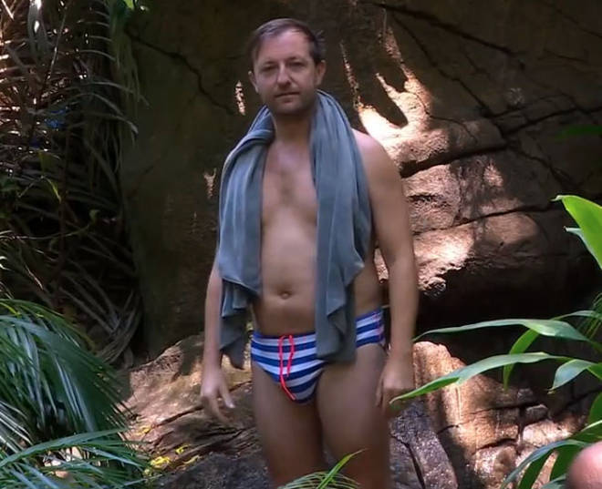 Andrew Maxwell stripped down into his trunks on I'm A Celeb