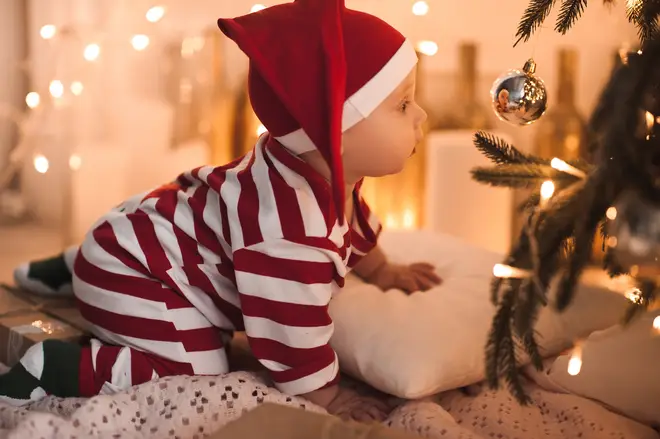 Argos have created the half tree “so your perfectly places baubles are out of reach from cats and curious kids”