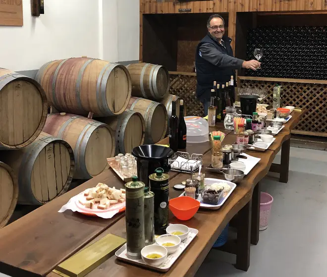 Winemaker Charilaos Athenodorou at his winery in Omodos