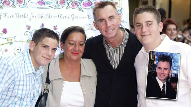 Gary Rhodes and his wife and two sons, pictured in 2003